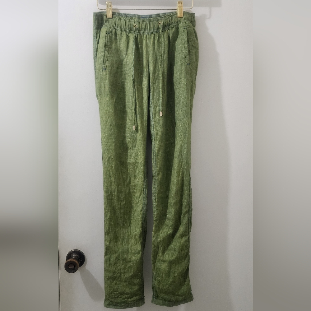 Lilly Pulitzer Green Linen Pants, Size XXS.‎